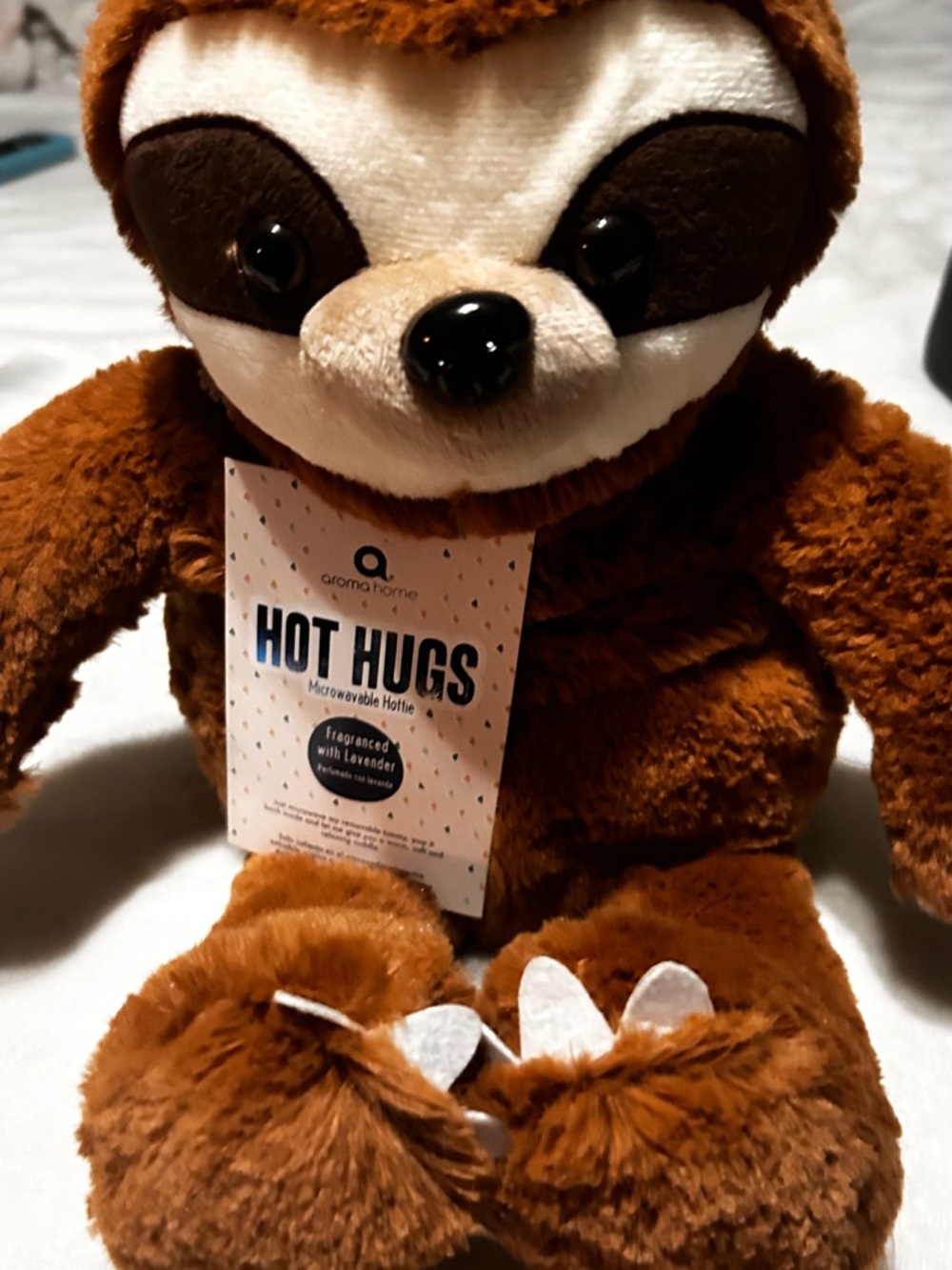 Aroma Home Plush Throw or Soft Toy in Rich Brown heat up plush sloth